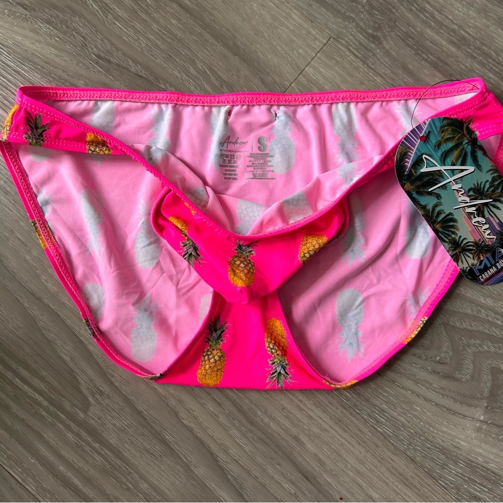 Andrew Christian | Miami Cabana Boy Splash & Dash Brief in Pineapple Print Pink - Picture 4 of 13